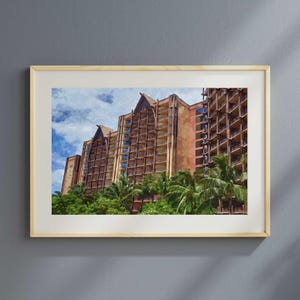 Aulani Hawaii Resort Watercolor Print, Disney Resort Wall Art Gift for Disney Vacation Club Member, Disney Hawaiian Inspired Home Decor