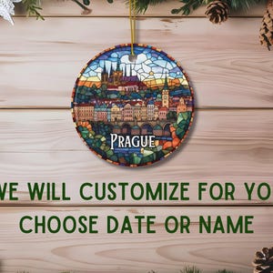 Prague Stained Glass Christmas Ornament