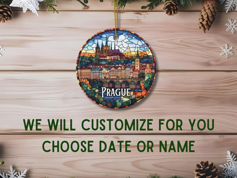 Prague Stained Glass Christmas Ornament