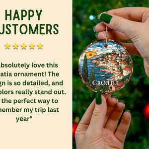 Croatia Stained Glass Christmas Ornament