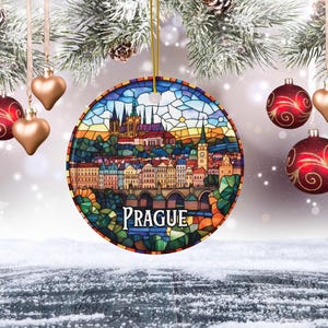 Prague Stained Glass Christmas Ornament