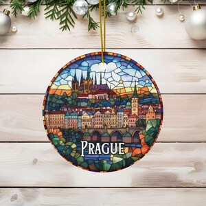 Prague Stained Glass Christmas Ornament