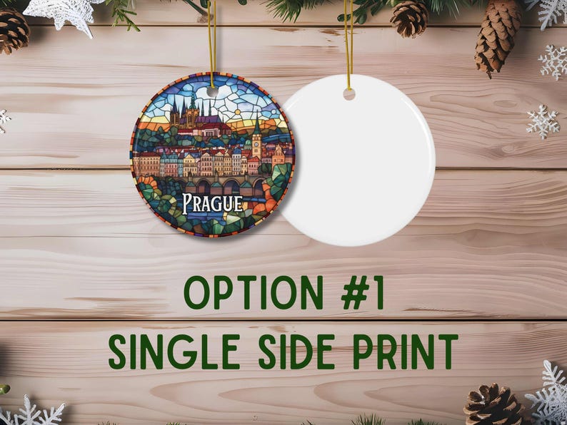 Prague Stained Glass Christmas Ornament