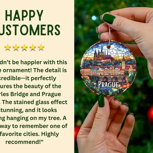 Prague Stained Glass Christmas Ornament