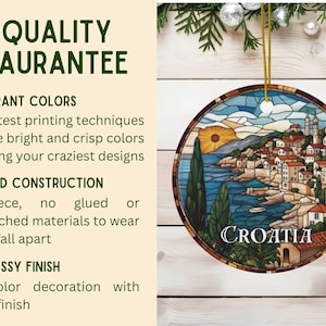Croatia Stained Glass Christmas Ornament