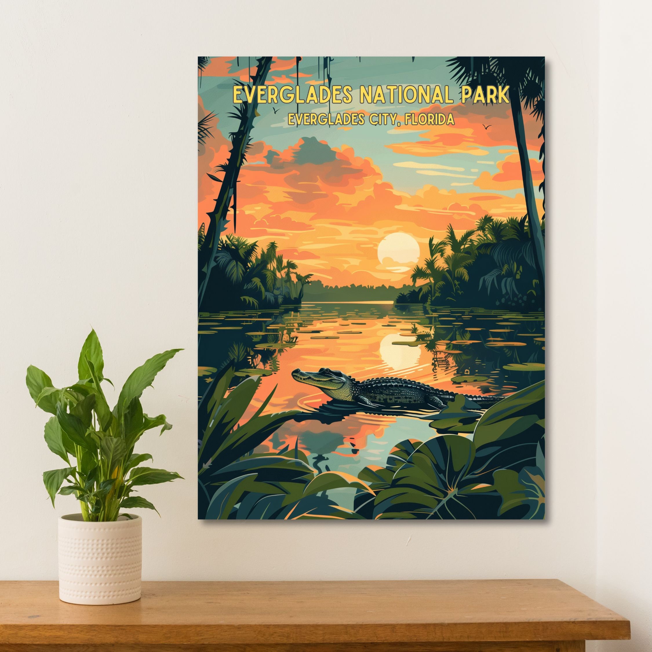 Everglades Nationalpark Reise-Poster - Landschaftsdruck Auf Leinwand, 30x40 Cm, Wanddekoration