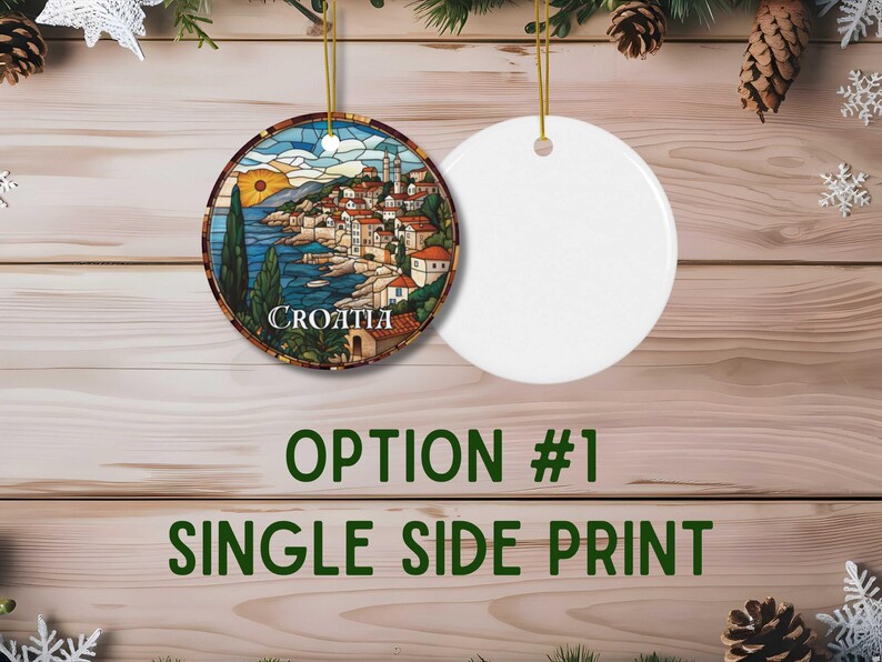 Croatia Stained Glass Christmas Ornament