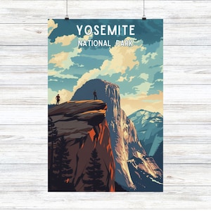 Yosemite Nation Park Travel Poster, Yosemite Lovers Gift, California Wall art California Home Decor National Park Artwork Gift