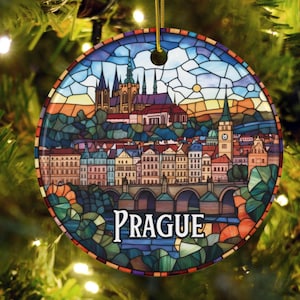 Prague Stained Glass Christmas Ornament