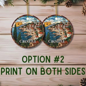 Croatia Stained Glass Christmas Ornament