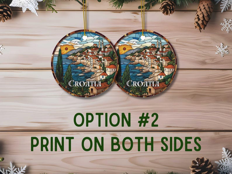 Croatia Stained Glass Christmas Ornament