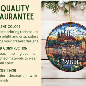 Prague Stained Glass Christmas Ornament