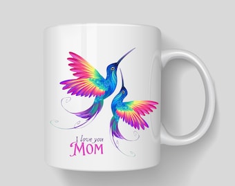 Taza para mamá, día de las madres, regalo para mamá, taza aves coloridas, taza para regalar, regalo día de las madres, taza para ella.