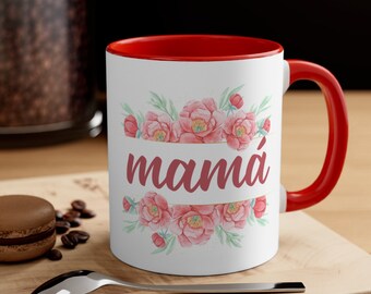 Taza floral para mamá, Regalo personalizado para mamá, Día de las madres, Regalo del día de la madre, Regalo de cumpleaños para mamá.