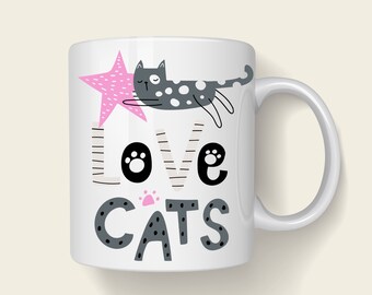 Kitten mug, gift mug, birthday gift mug, mug for her, mug for him, cat mug, mug for cat lovers, kitten