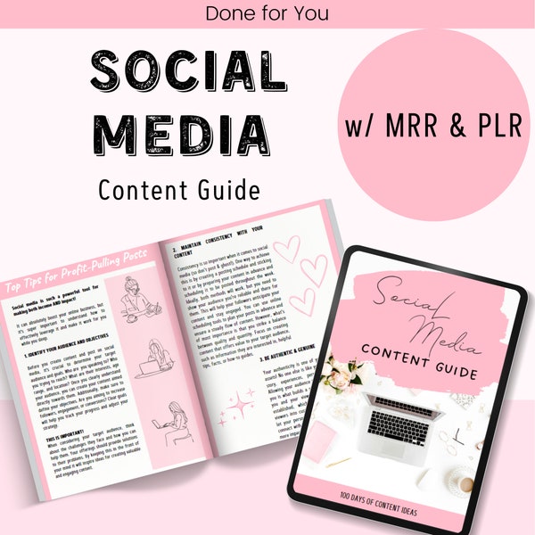 Social Media Content Guide with MRR Guide with Master Resell Rights MRR & Private Label Rights PLR Done-For-You Digital Products