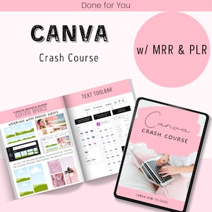 Canva Crash Course con MRR Guida con Master Diritti di rivendita MRR e diritti di marchio privato PLR Prodotti digitali fatti per te immagine 1