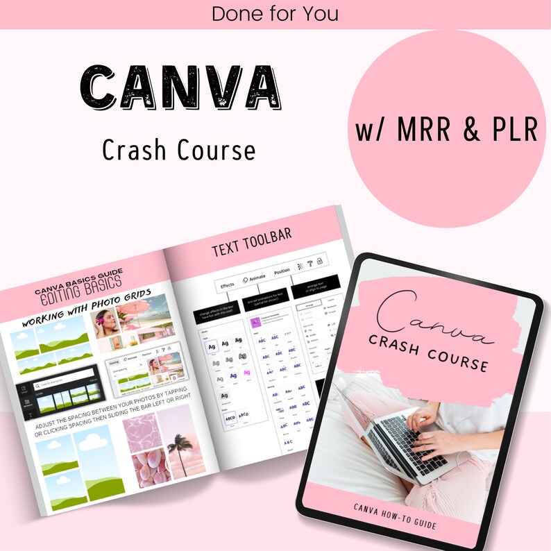 Canva Crash Course con MRR Guida con Master Diritti di rivendita MRR e diritti di marchio privato PLR Prodotti digitali fatti per te immagine 1