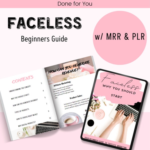 Faceless Marketing Beginners Guide with Master Resell Rights MRR & Private Label Rights PLR Done-For-You Digital Products