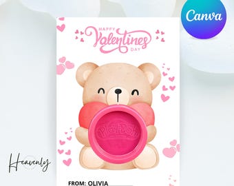 Valentine Play Doh Card Template: Printable Kids Valentines (Instant Download)