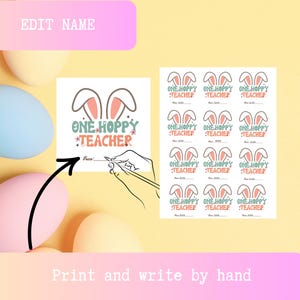 Easter Gift Tags for Teacher Printable, Etiquetas EDITABLES de Regalo de Pascua, Easter Printable,  Easter Tag,Teacher Gift,Easter Candy,