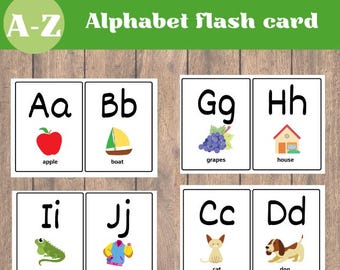 ABC Flash Cards /A-Z Cards, Learn ABCs/K ids Colors Alphabet/ Montessori Cards/ Letter Recognition Printable (PDF) Preschool Educational