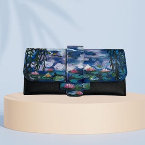 CARTERA DE DISEÑO PERSONALIZADO, Cartera pintada a mano, Cloude MONET