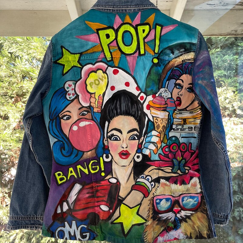 Art Print Casual Denim Jacket