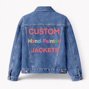 Kundenspezifische handbemalte Jeansjacke: Personalisiertes Unisexdesign