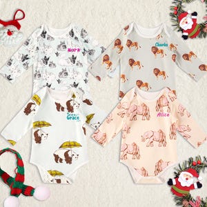 Christmas Personalised Baby Grow Vest, Pregnancy Announcement, Baby Surname, New Baby, Due Date Reveal, Baby Gift Christmas Gift