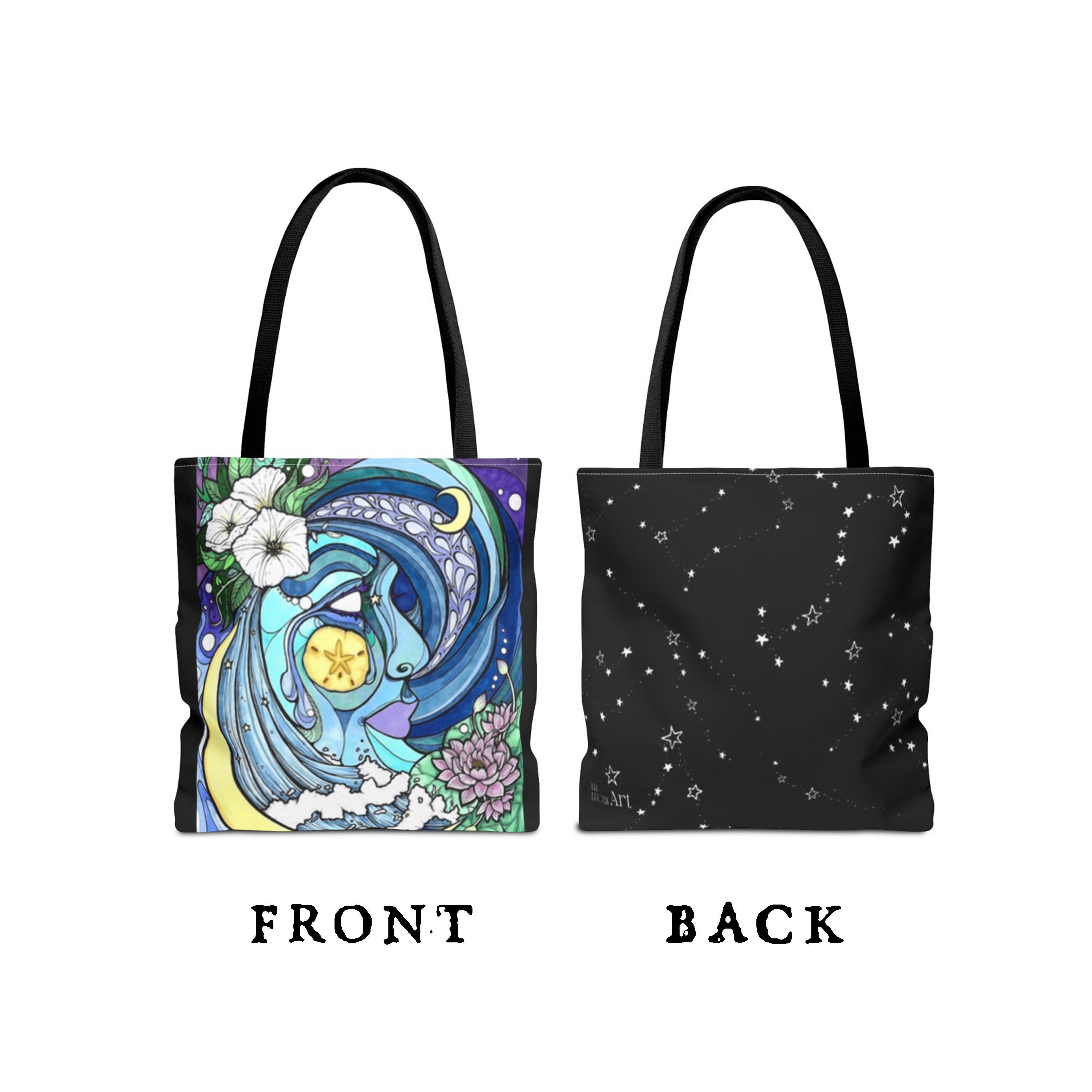 Cancer Tote Bag Handbag - Zodiac Astrology - Cancer Birthday Gift - Original Artwork - Zodiac Reusable Shopping Bag - Eco Friendly Bag