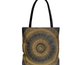 All Seeing Eye Tote Bag - Alchemy Art - Hermetic Art - Vintage Occult Medeival Engraving - Goth Tote Bag Shopping Bag