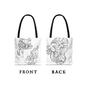 Betta Fish Tote Bag - Pisces Gift - Betta Fish Gift - Shopping Bag - Original Hand Made Artwork