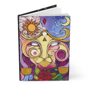 Libra Astrology Journal - Unique Hand Designed Hardcover - Libra Zodiac Birthday Gift - Libra Aesthetic - Astrology Notebook