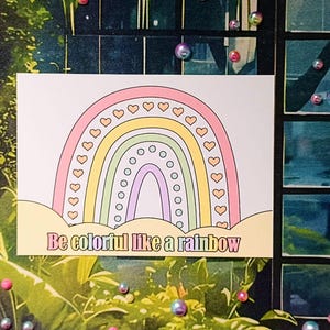 Postkarte "Be colorful like a rainbow" | Kinderzimmer | PRIDE | Spruchkarte | 7 Variationen | auch im Set | DIN A6 | 10,5 x 14,8cm