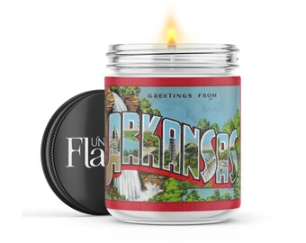 Greetings From Arkansas Candle
