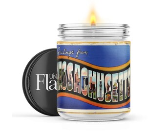 Greetings From Massachusetts Candle