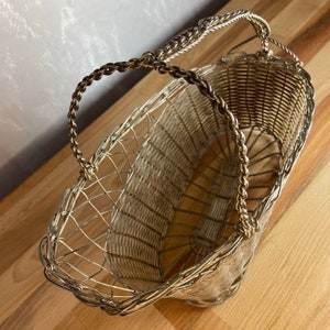 Vintage French Wine Basket Bottle Holder zdjęcie 4