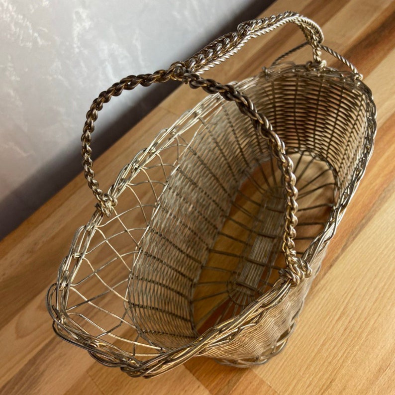 Vintage French Wine Basket Bottle Holder zdjęcie 4