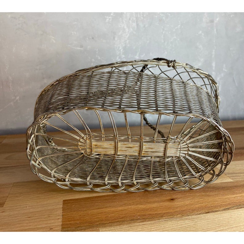 Vintage French Wine Basket Bottle Holder zdjęcie 5