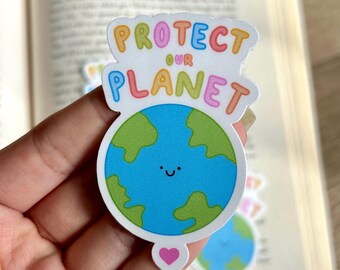 Pegatina "Protejamos nuestro planeta Tierra"