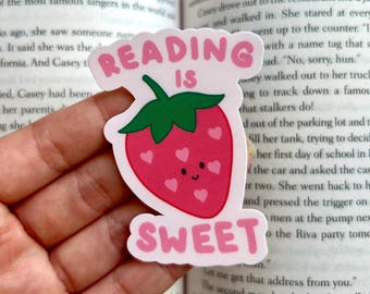 Pegatina de fresa de libros