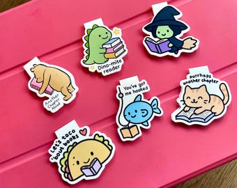Marcapáginas magnéticos con diseño de libros