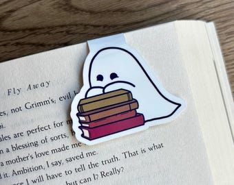 Marcapáginas magnético con forma de fantasma, regalo para amantes de los libros