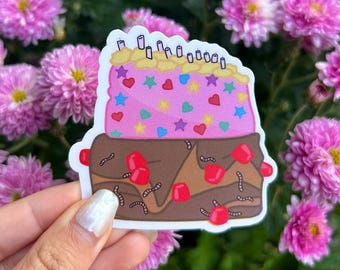Pegatina de pastel nostálgico