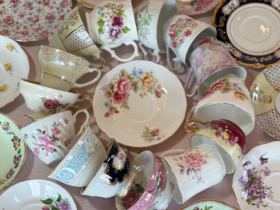 Mismatched Vintage Tea Cup & Saucer Sets Wedding Favors Tea Party Baby