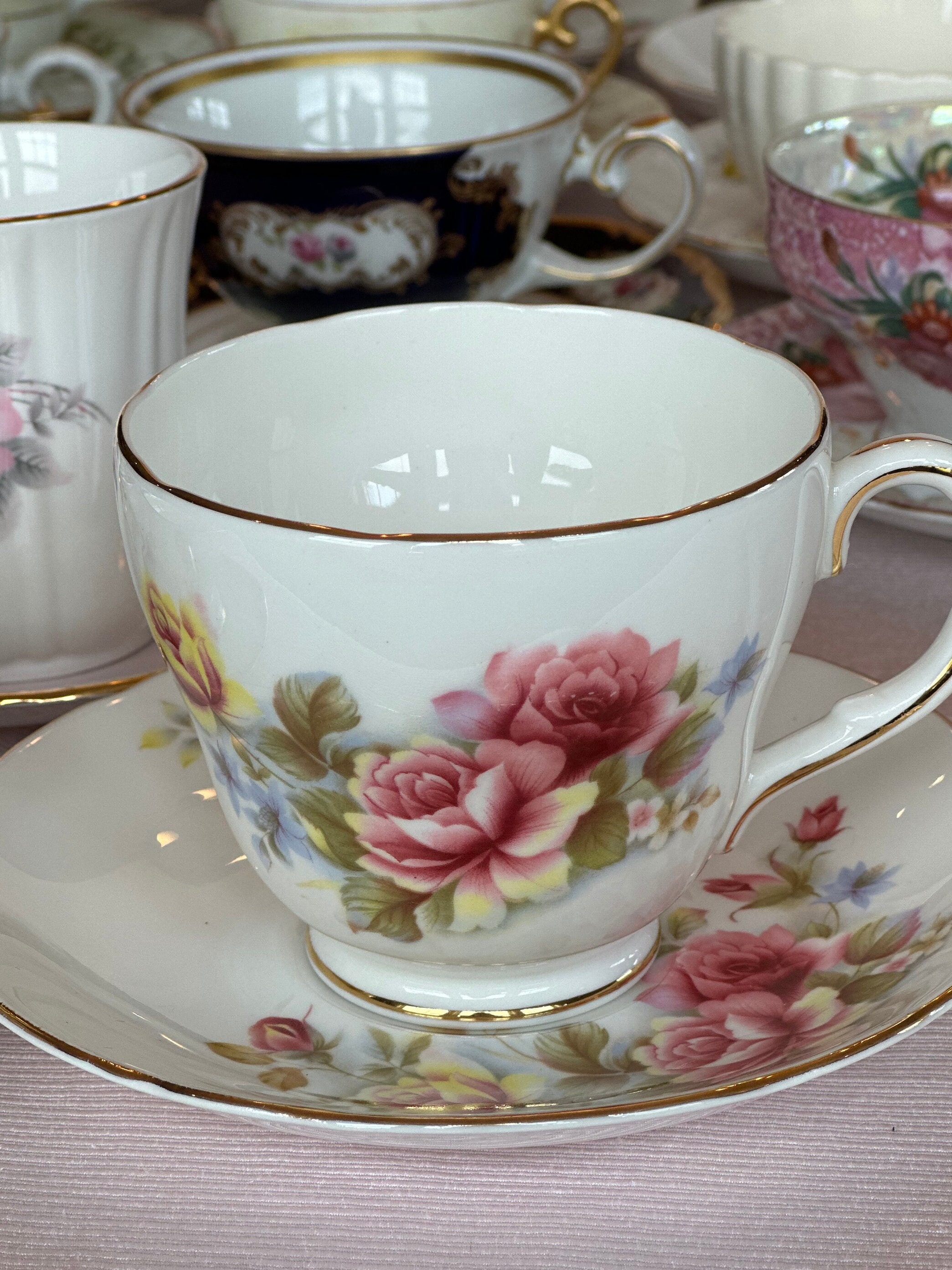 Mismatched Vintage Tea Cup & Saucer Sets Wedding Favors Tea Party Baby