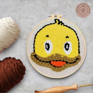 Cute Cartoon Animal Punch Needle Embroidery Kit for Beginners Soft Yarn Needlework Embroidery Set Home Decor DIY Animal Material Package Set