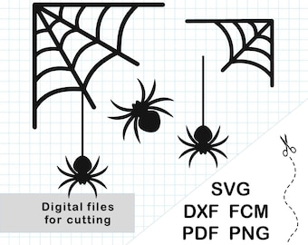 Spider Web SVG, Halloween Spooky Decor Cut Files (Digital Download)