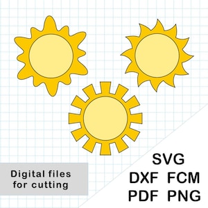 Sun SVG cut files, Summer svg files for Cricut and Silhouette, summer png, summer clipart, sun template for DIY summer décor